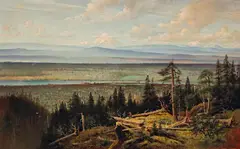 Olaf Jonas Grafstrom, View of Portland, Oregon, oil on canvas