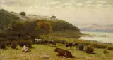 Ludmilla Welch, Cattle Grazing along the Shoreline