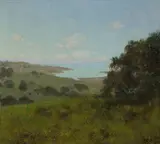 Charles Dorman Robinson, Coastal View with Rolling Hills