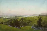 Charles Dorman Robinson, A Blooming Hillside with a River in the Distance