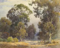 Sunlit Path through the Trees by Percy Gray, watercolor on paper, sold Dec 2007