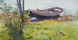 Gunnar Widforss, A Boat along the Riverside