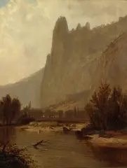 A View Along the Merced River, Yosemite Valley by Harvey O. Young, 1874, oil on canvas, sold Dec 2007
