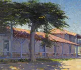 M. Evelyn McCormick, The Customs House, Monterey, oil on canvas