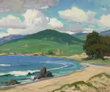 Arthur Hill Gilbert, Coastal Scene with Rolling Hills and Cumulous Clouds