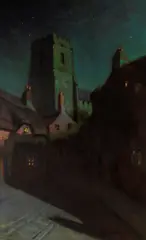Moonlight on a Medieval Village by Charles Rollo Peters, oil on canvas, offered Dec 2007