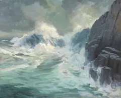 Forceful Sea by Paul Dougherty, oil on canvas, sold Dec 2007