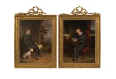 James Leakey, Portraits of Two Young Brothers, oil on canvas