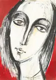 Gor Avetisyan, Portrait of a Woman, acrylic and mixed media on paper
