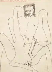 Il s'ammusa by Keith Vaughan, black ink on paper, offered Jun 2026
