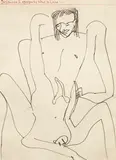 Keith Vaughan, Il s'ammusa, black ink on paper