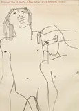 Keith Vaughan, Il voulait voir le verite, illustration for Conte from Les Illuminations, black ink on paper