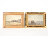 Max Ludby, Two Harvesting Scenes, watercolours