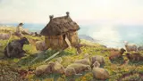 Henry William Banks Davis, On the Cliffs, Picardy, oil on canvas