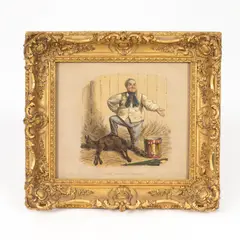 John Leech, With Complete Success, a circus trainer with a foal, oil on canvas