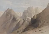 David Roberts, The Ascent Of The Lower Range Of Sinai, lithograph