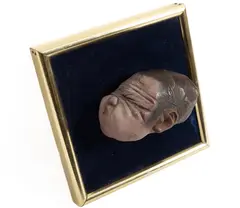John Ian Howard Clinch, Untitled, cold painted bronze head of a baby