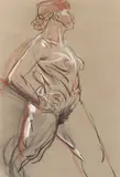 Peter Howson, Female Nude, pastel on paper