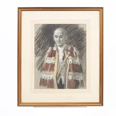 Frank O. Salisbury, Portrait of Sir George Broadbridge, charcoal and white chalk on grey paper