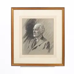 Portrait of Sir Hilton Young by Frank O. Salisbury, charcoal and coloured chalk on grey paper, offered Sep 2025