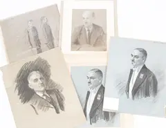 Frank O. Salisbury, Portait of Clement Attlee, charcoal and white chalk on grey paper