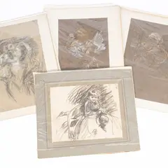 Frank O. Salisbury, Study of a Young Girl, charcoal and white chalk on paper