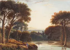 An Arcadian Lakeside Landscape by John Varley, watercolour, offered Jun 2025