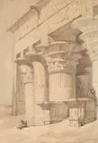 David Roberts, The Façade of the Pronaos in the Temple of Edfu, watercolour
