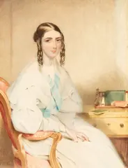 William Booth, Portrait Miniature of Mary Carmichael (nee Eliot), watercolour on ivory