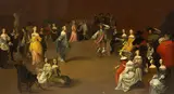 Hieronymous (Den Danser) Janssens, An Elegant Ball with Courtship Rituals, oil on canvas