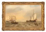 James Wilson Carmichael, Shipping in the Channel, oil on canvas