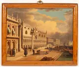 Carlo Grubacs, The Doge's Palace, Venice, oil on metal