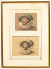 Study of a Gentleman by Alexander Louis Leloir, watercolour heightened with white, offered Jun 2024