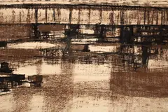 Abstract in Brown and Black by Ernest Pascoe, pastel and charcoal, offered May 2024