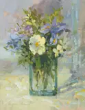 Salliann Putman, Still Life with Vase of Flowers, watercolour and gouache