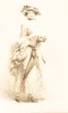 Gertrude Demain Hammond, Study of a Fashionable Lady, pencil and grey wash