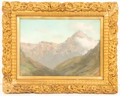 Ralph Peacock, Gotthard Pass, Switzerland, oil on canvasboard