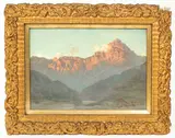 Ralph Peacock, Dusk at Gotthard Pass, Switzerland, oil on canvasboard