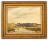 William E. Barrington-Browne, Bothy Pool, River Gruinard, oil on board
