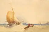 Charles Bentley, In the Channel Off Dover, watercolour
