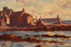 Walter Graham Grieve, Rocky Shore Scene, oil laid to board