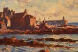 Walter Graham Grieve, Rocky Shore Scene, oil laid to board