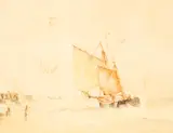 Frederick James Aldridge, Fishing Vessel by a Harbour