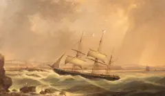Arthur Smith, Barque entering Aberdeen, oil on canvas