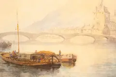 Sydney Herbert, Continental Town, watercolour