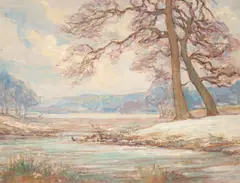 Alfred John Billinghurst, Winter Landscape, oil on canvas board