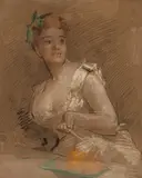 Sir Robert Staples, 12th Baronet, Flo Saunders at Grey House, about 1892