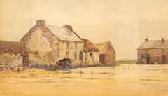 Irish Cottages by Albert Hartland, watercolour, offered Feb 2024