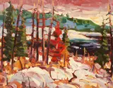 Rod Charlesworth, Winter Spruce, oil on board