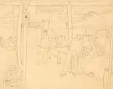 Pham Thanh Tam, Vietnam War Sketch, pencil on paper